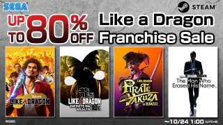 Steam Sale for Like A Dragon Franchise is up to 80%!