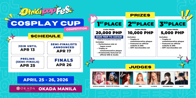 Otaku Pop Fes 2026 Highlights Cosplay Cup at Okada Manila on April 25–26